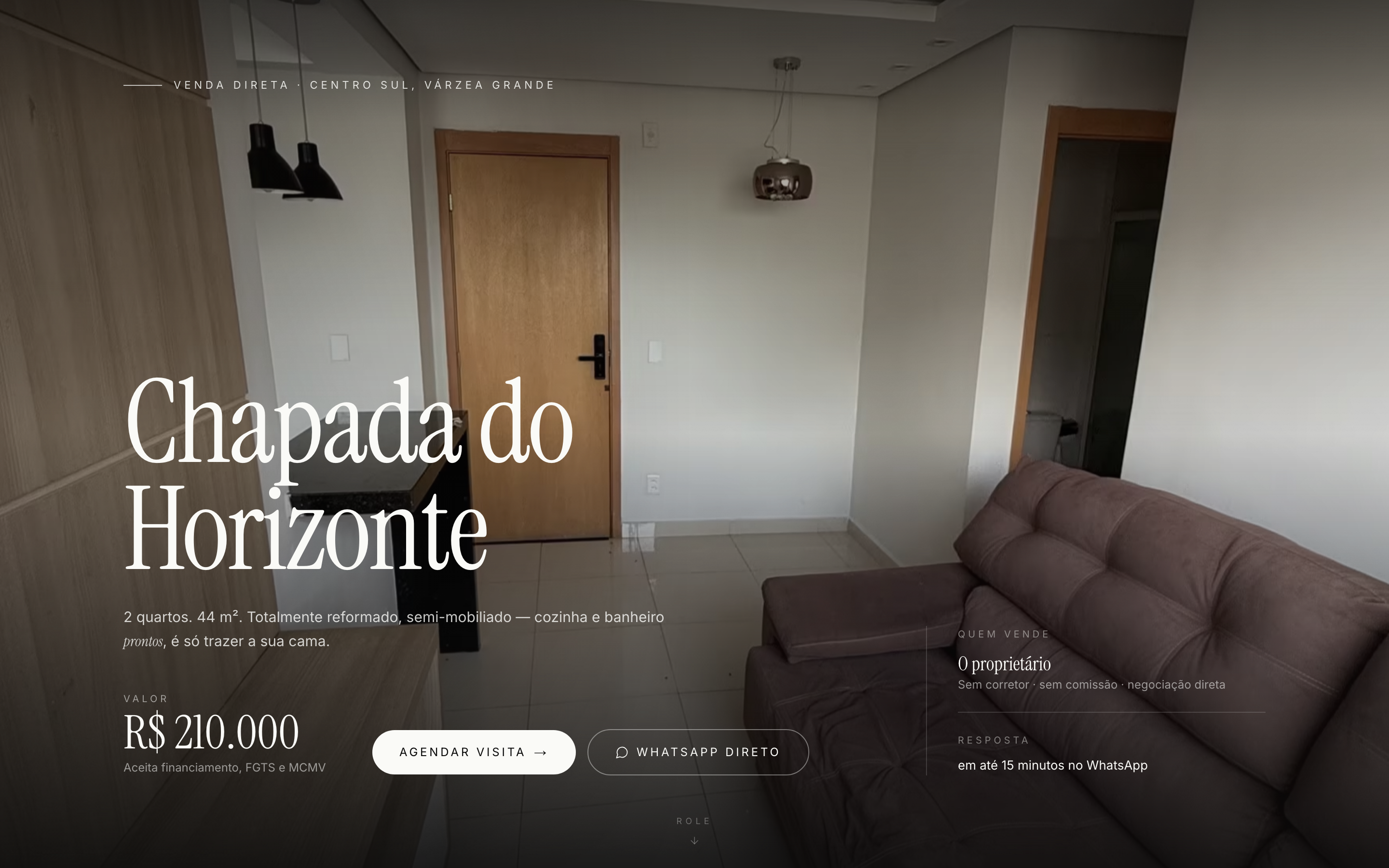 Página do imóvel renderizada num MacBook